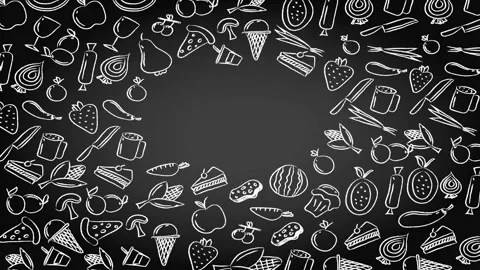Animated Stickers and Doodles Background. Pattern Animated Background Stock Footage 305164532