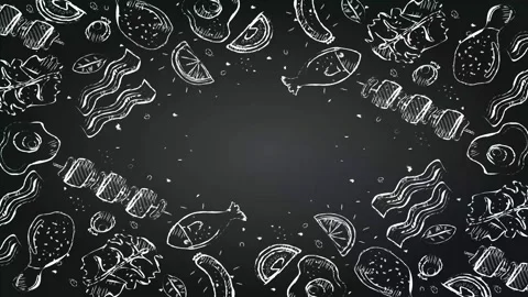 Animated Stickers and Doodles Background. Pattern Animated Background Stock Footage 305164533