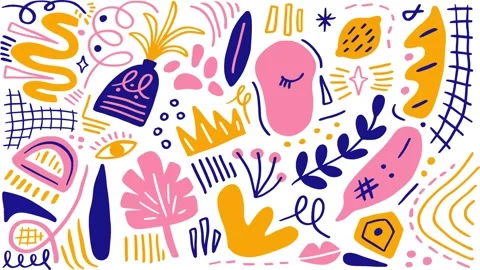 Animated Stickers and Doodles Background. Pattern Animated Background Stock Footage 305164549