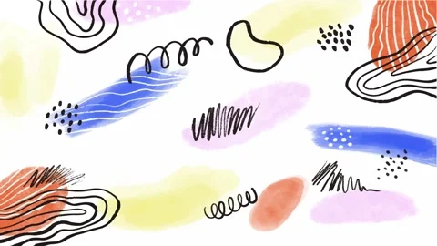 Animated Stickers and Doodles Background. Pattern Animated Background Stock Footage 305164554