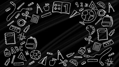 Animated Stickers and Doodles Background. Pattern Animated Background Stock Footage 305164556
