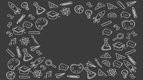 Animated Stickers and Doodles Background. Pattern Animated Background Stock Footage 305164557