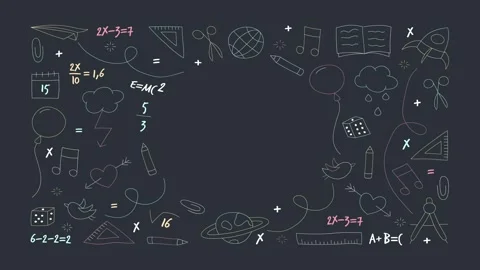 Animated Stickers and Doodles Background. Pattern Animated Background Stock Footage 305164564