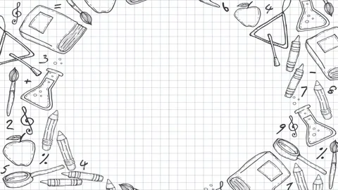Animated Stickers and Doodles Background. Pattern Animated Background Stock Footage 305164569