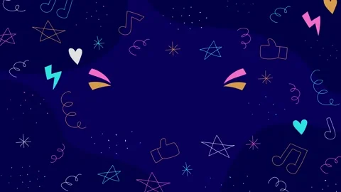 Animated Stickers and Doodles Background. Pattern Animated Background Stock Footage 305164572