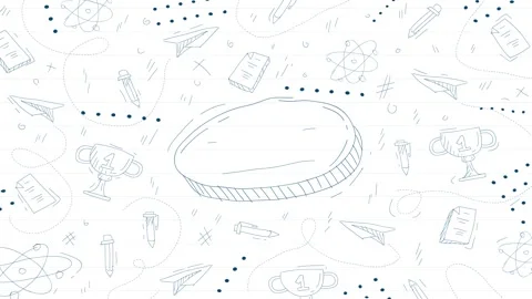 Animated Stickers and Doodles Background. Pattern Animated Background Stock Footage 305164574