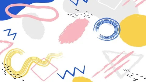 Animated Stickers and Doodles Background. Pattern Animated Background Stock Footage 305164582