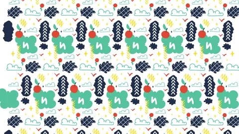 Animated Stickers and Doodles Background. Pattern Animated Background Stock Footage 305164591