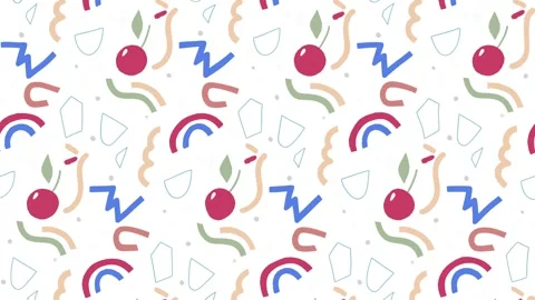 Animated Stickers and Doodles Background. Pattern Animated Background Stock Footage 305164612