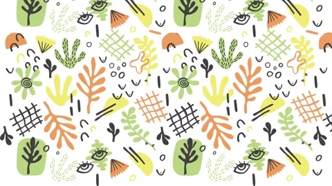 Animated Stickers and Doodles Background. Pattern Animated Background Stock Footage 305164622