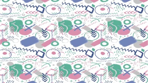 Animated Stickers and Doodles Background. Pattern Animated Background Stock Footage 305164624