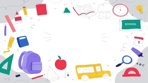 Animated Stickers and Doodles Background. Pattern Animated Background Stock Footage 305164630