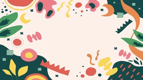 Animated Stickers and Doodles Background. Pattern Animated Background Stock Footage 305164634