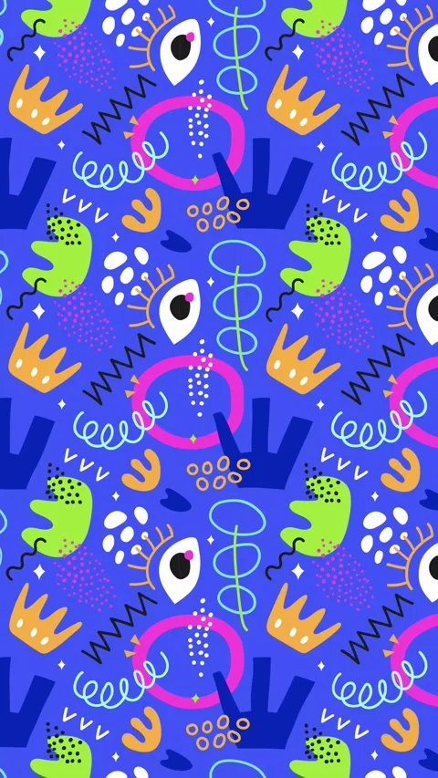 Animated Stickers and Doodles Background. Pattern Animated Background Stock Footage 305164712