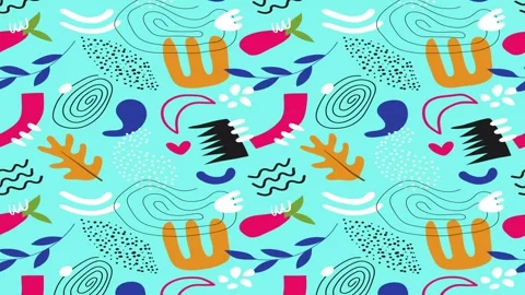 Animated Stickers and Doodles Background. Pattern Animated Background Stock Footage 305164715