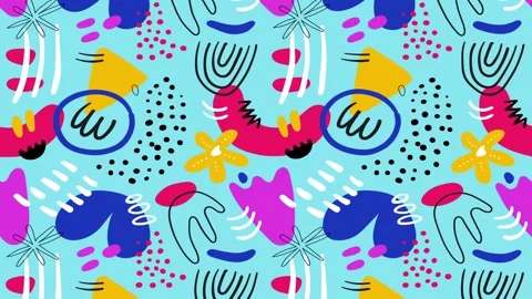 Animated Stickers and Doodles Background. Pattern Animated Background Stock Footage 305164717