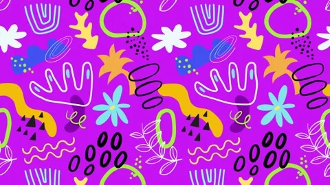Animated Stickers and Doodles Background. Pattern Animated Background Stock Footage 305164727