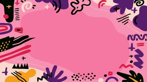Animated Stickers and Doodles Background. Pattern Animated Background Stock Footage 305164730