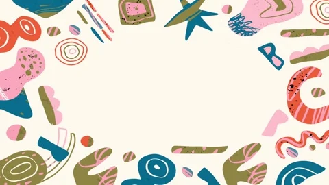 Animated Stickers and Doodles Background. Pattern Animated Background Stock Footage 305164734