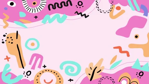 Animated Stickers and Doodles Background. Pattern Animated Background Stock Footage 305164748