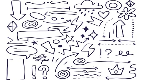 Animated Stickers and Doodles Background. Pattern Animated Background Stock Footage 305164775