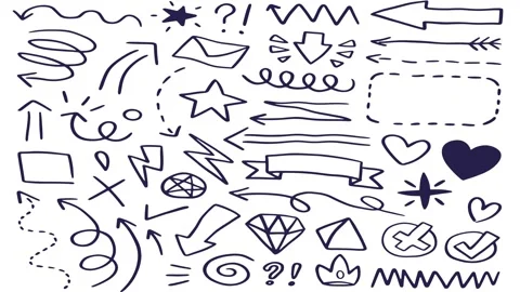 Animated Stickers and Doodles Background. Pattern Animated Background Stock Footage 305164782