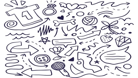 Animated Stickers and Doodles Background. Pattern Animated Background Stock Footage 305164798