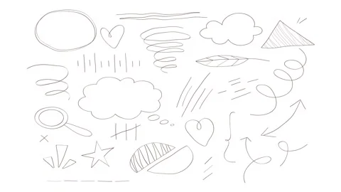 Animated Stickers and Doodles Background. Pattern Animated Background Stock Footage 305164809
