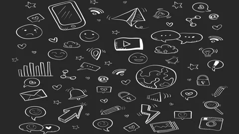 Animated Stickers and Doodles Background. Pattern Animated Background Vídeos de archivo 305164830