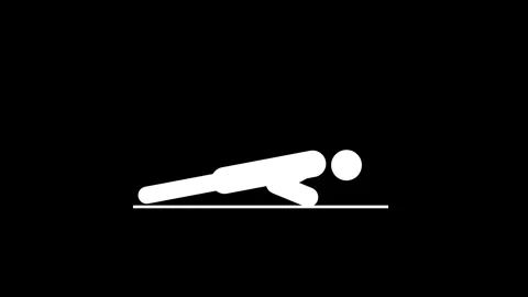 Animated stickman doing push up exercise loop on green screen and black bac.. Stock-Footage 340347454