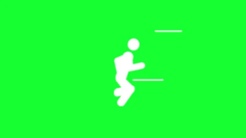 Animated stickman running fast with speed wind effect on green screen backg.. Stock Footage 340347427