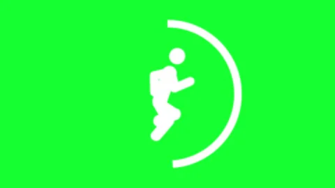 Animated stickman running inside circular loading process bar on green scre.. Stock Footage 340347439