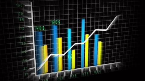 Animated stock market graph chart upward trend business finance economy inv.. Stock Footage 321444370