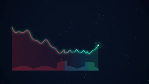 Animated stock market graph displaying financial recovery on dark digital b.. 스톡 동영상 343658668