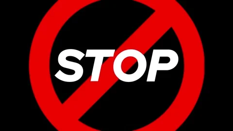 Animated Stop Sign with Red Circle Stock Footage 303070675