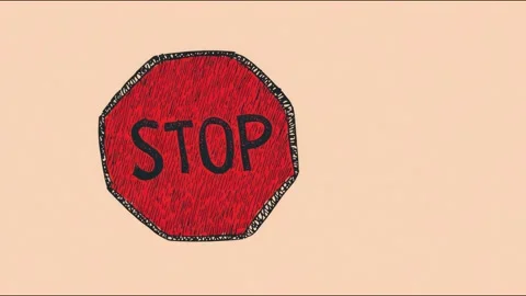 Animated stop sign sequence with textured design Stock Footage 314666538