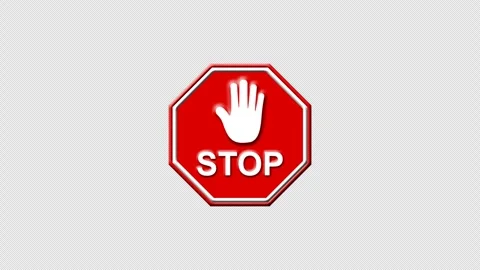 Animated stop sign with shake screen. Stock Footage 288126372