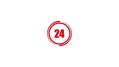 Animated stopwatch 24 hours icon on background.All day cyclic icon. 24 hour.. Видео 336549593