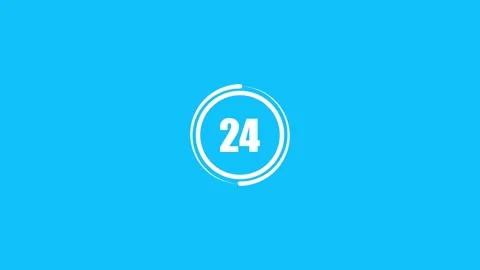 Animated stopwatch 24 hours icon on background.All day cyclic icon. 24 hour.. Stock-Footage 336549601