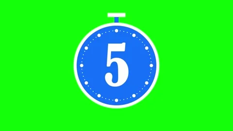 Animated Stopwatch icon 10 second on green screen 動画素材 310344015