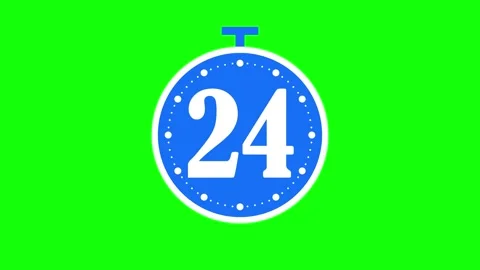 Animated Stopwatch icon 30 second on green screen 스톡 동영상 310344087