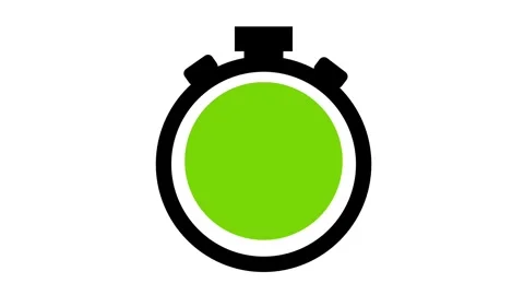 Animated stopwatch timer icon with a clockwise fill. Includes a color version Stock Footage 317967811