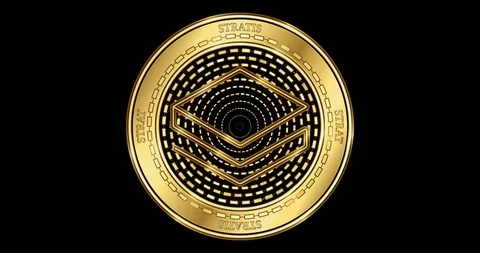 Animated Stratis (STRAT) cryptocurrency gold coin Stock Footage 103061974
