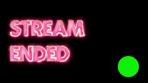 Animated Stream Ended text outro with pink electric neon on black background. Stock Footage 273138314