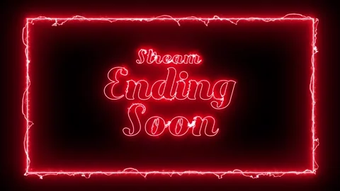 Animated Stream Ending Soon Screen with Electric Neon Frame Video stock 315617058