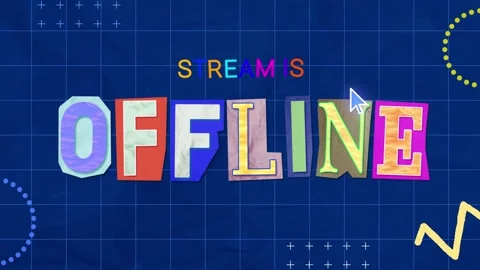 Animated Stream is Offline for Live Stream Paper Cutout Texture Ransom Note Video stock 310797266
