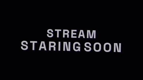 Animated Stream Starting Soon Glitch Text on Black Background 4K Vídeo Stock 336826387