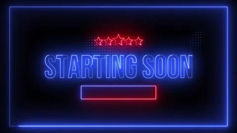 Animated Stream Starting Soon Neon Light Loop with Halftone Background Video stock 310948903