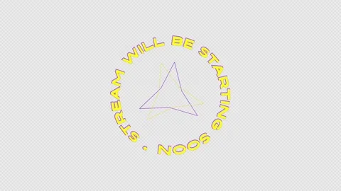 Animated 'Stream Will Be Starting Soon' Text with Geometric Shape Stockbeeldmateriaal 336599629