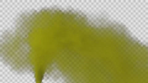 Animated stream of yellow gas drifting to the right side. Rear-side camera view Stock Footage 66845295